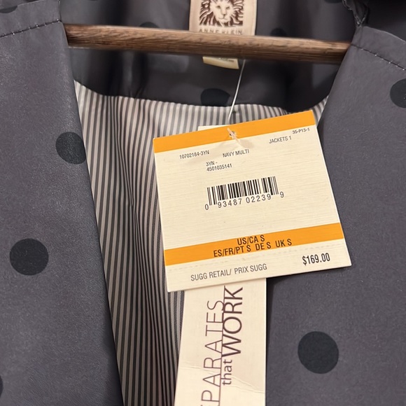 Anne Klein Polka Dot Light Trench Coat - Picture 3 of 3